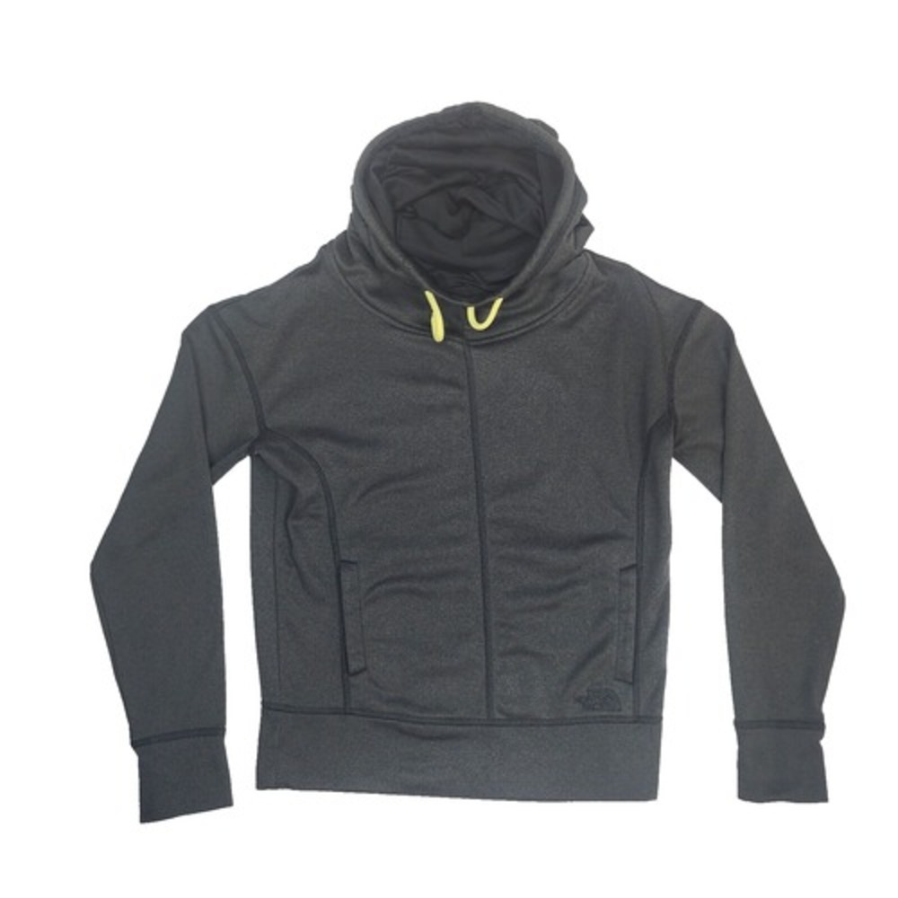 North Face Funnel‎ Turtle Neck Hoodie Thumbhole Sleeve Dark Gray Womens Small